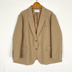 The Frankie Shop Tan Beo Single Breasted Boxy Blazer Size Small Oversized Crepe